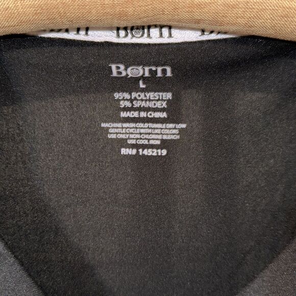 BORN Black White Button DownβNotched Collar Short Sleeve Long Pants Pajama Set - Picture 6 of 12